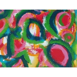 Original, Acrylic Abstract Painting on Raw, Unstretched Canvas.